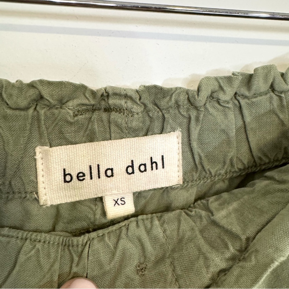 Bella Dahl Pull On Button Front Paperbag Olive Green Relaxed Fit Shorts Size XS - Picture 3 of 8